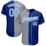 Blue-Gray Jersey Custom Light Split Authentic Baseball Royal Fashion Blue-Gray Jersey Custom Light Split Authentic Baseball Royal Fashion