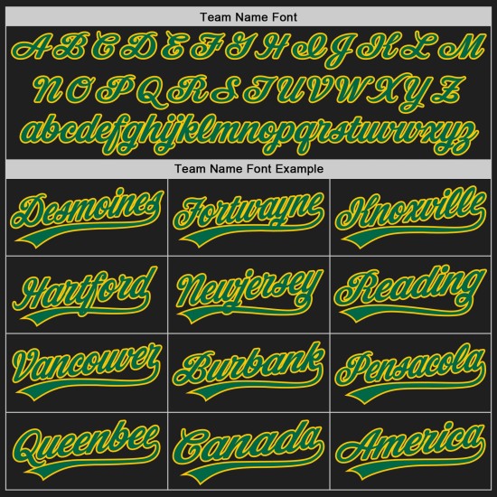 Custom Kelly Jersey Baseball Black Authentic Green-Gold Custom Kelly Jersey Baseball Black Authentic Green-Gold