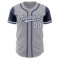 Baseball White-Navy Jersey Authentic Gray Two Custom Tone Baseball White-Navy Jersey Authentic Gray Two Custom Tone
