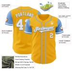 White-Light Jersey Tone Authentic Gold Two Custom Blue Baseball White-Light Jersey Tone Authentic Gold Two Custom Blue Baseball