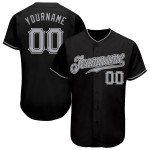Custom Baseball Black Gray-White Authentic Jersey Custom Baseball Black Gray-White Authentic Jersey