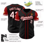 Authentic Baseball White-Red Tone Custom Jersey Two Black Authentic Baseball White-Red Tone Custom Jersey Two Black