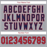 Custom Gray Jersey Baseball Red-Navy Custom Gray Jersey Baseball Red-Navy