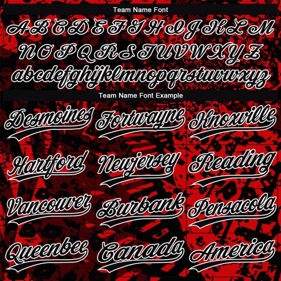 Authentic Design Jersey Black-White Baseball 3D Custom Pattern Red Authentic Design Jersey Black-White Baseball 3D Custom Pattern Red