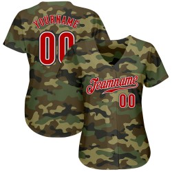 Custom Camo Red-Black Authentic Salute To Service Baseball Jersey Custom Camo Red-Black Authentic Salute To Service Baseball Jersey