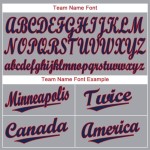 Custom Gray Jersey Baseball Red-Navy Custom Gray Jersey Baseball Red-Navy