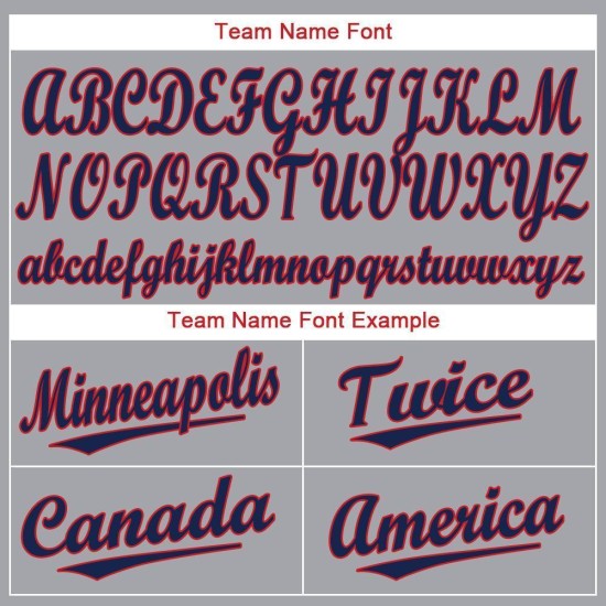 Custom Gray Jersey Baseball Red-Navy Custom Gray Jersey Baseball Red-Navy