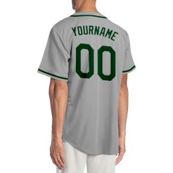 Green-Black Authentic Gray Jersey Custom Baseball Green-Black Authentic Gray Jersey Custom Baseball