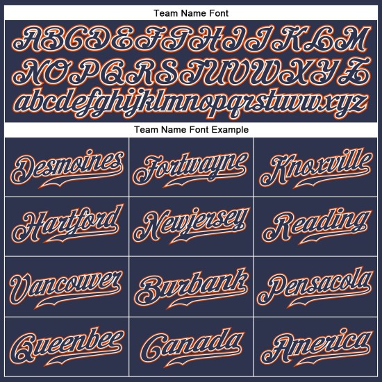 Navy Authentic Custom Jersey Orange-White Baseball Navy Authentic Custom Jersey Orange-White Baseball