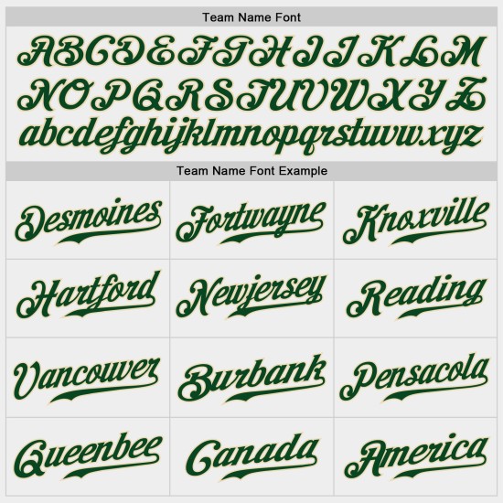Baseball Custom Green-Cream Authentic White Jersey Baseball Custom Green-Cream Authentic White Jersey