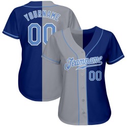 Blue-Gray Jersey Custom Light Split Authentic Baseball Royal Fashion Blue-Gray Jersey Custom Light Split Authentic Baseball Royal Fashion