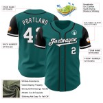 White-Black Baseball Teal Custom Two Jersey Authentic Tone White-Black Baseball Teal Custom Two Jersey Authentic Tone
