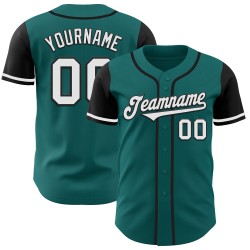 White-Black Baseball Teal Custom Two Jersey Authentic Tone