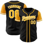 Baseball Tone Authentic Jersey Gold-White Two Custom Black Baseball Tone Authentic Jersey Gold-White Two Custom Black