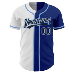 Black Blue Authentic Fashion Split White-Light Baseball Royal Custom Jersey Black Blue Authentic Fashion Split White-Light Baseball Royal Custom Jersey