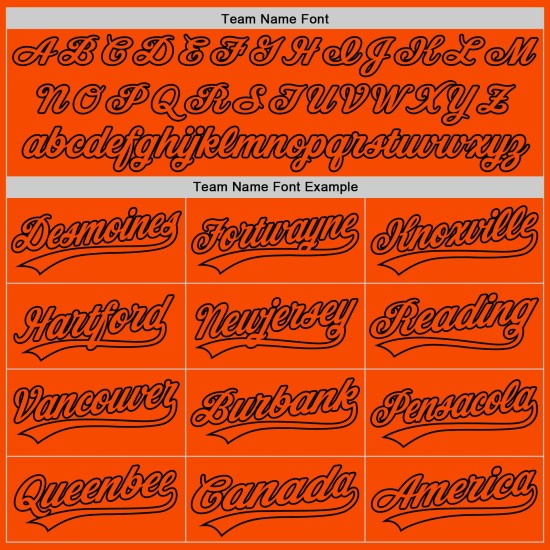 Baseball Custom Orange Jersey Orange-Black Authentic Baseball Custom Orange Jersey Orange-Black Authentic