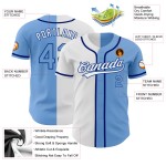 Light Custom Authentic Baseball Jersey Blue Blue White-Royal Light Split Fashion Light Custom Authentic Baseball Jersey Blue Blue White-Royal Light Split Fashion