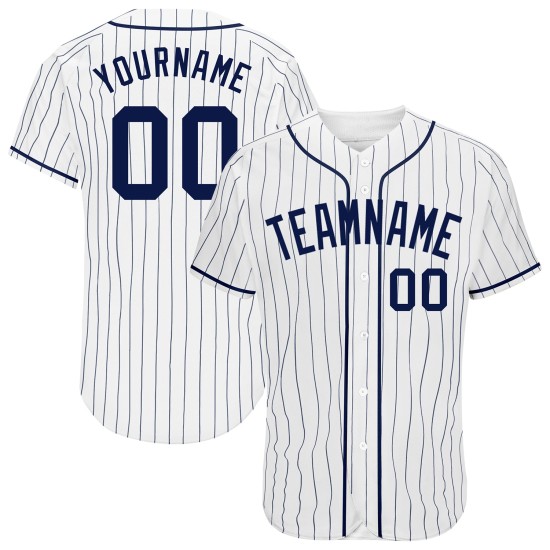 Navy Authentic Navy Jersey Baseball Custom White Pinstripe Navy Authentic Navy Jersey Baseball Custom White Pinstripe