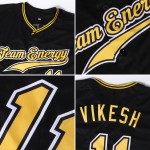 Authentic Jersey Custom Black Baseball Gold-White Authentic Jersey Custom Black Baseball Gold-White