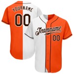 Baseball Fashion Custom Split Brown-White Jersey Authentic Orange Baseball Fashion Custom Split Brown-White Jersey Authentic Orange
