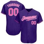 Authentic Purple Jersey Pink-White Custom Baseball Authentic Purple Jersey Pink-White Custom Baseball
