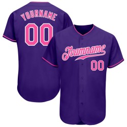 Authentic Purple Jersey Pink-White Custom Baseball