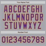 Baseball Gray Pinstripe Purple Authentic Jersey Custom Purple-Gold Baseball Gray Pinstripe Purple Authentic Jersey Custom Purple-Gold