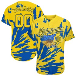 Baseball Sunflower Ukraine Authentic Design Pattern Custom Nightingale 3D Jersey