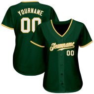 Custom Green White-Gold Authentic Baseball Jersey Custom Green White-Gold Authentic Baseball Jersey