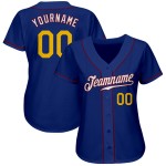Jersey Baseball Royal Custom Authentic Gold-Crimson Jersey Baseball Royal Custom Authentic Gold-Crimson